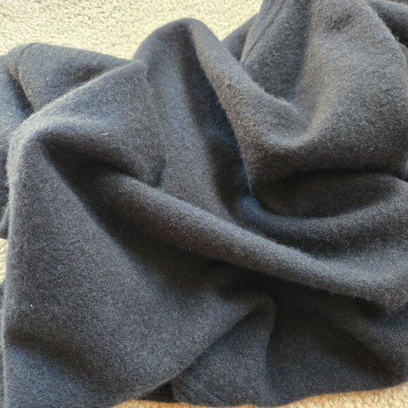 Thick BLACK Cashmere Oversized Scarf Brushed Felted - Picture 7 of 11